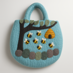 Tree and Beehive Felted Bag