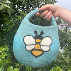 Bee Blue Green Water Felted Bag