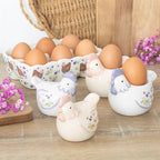 Hen Print Ceramic Egg Holder
