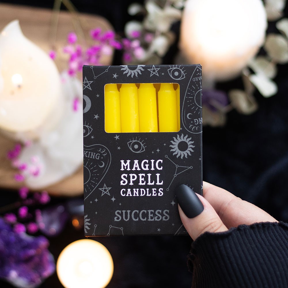 Pack Of 12 Yellow Success Spell Candles