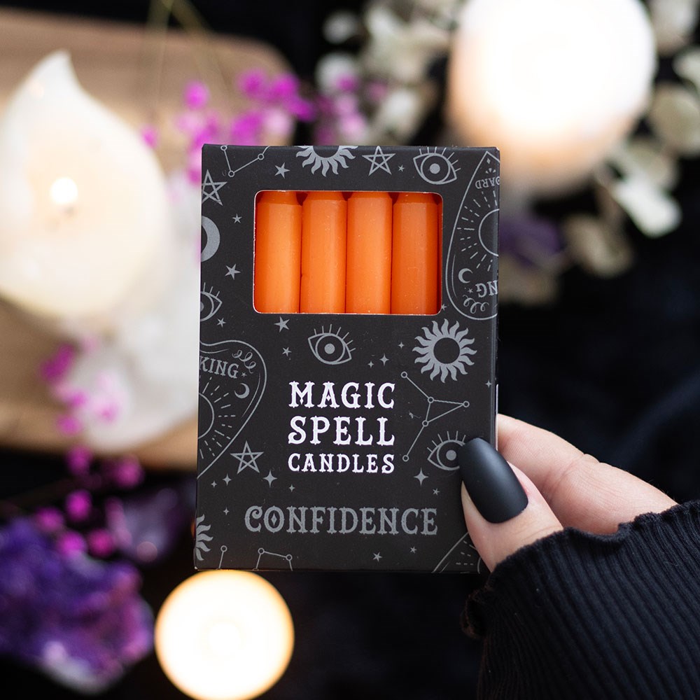 Confidence Set Of 12 Orange Spell Candles