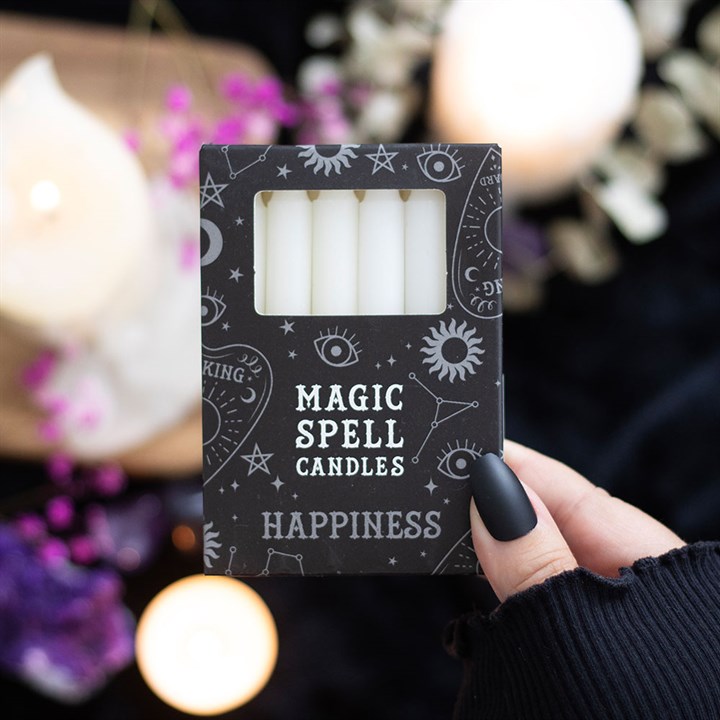 Eleanoras Set of 12 White 'Happiness' Spell Candles Spell Candles