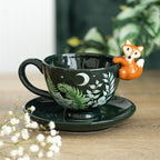 Eleanoras Green Forest Teacup with Fox 