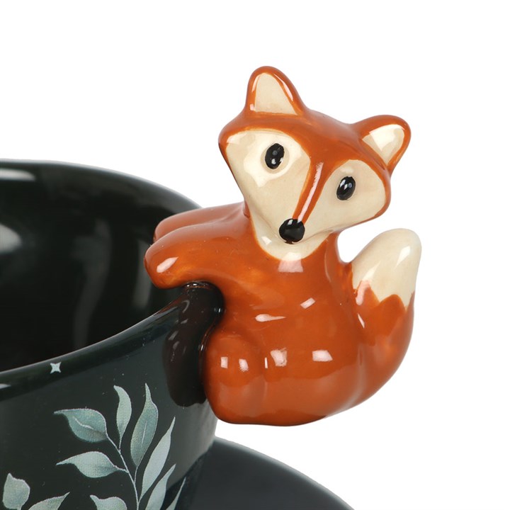 Eleanoras Green Forest Teacup with Fox 
