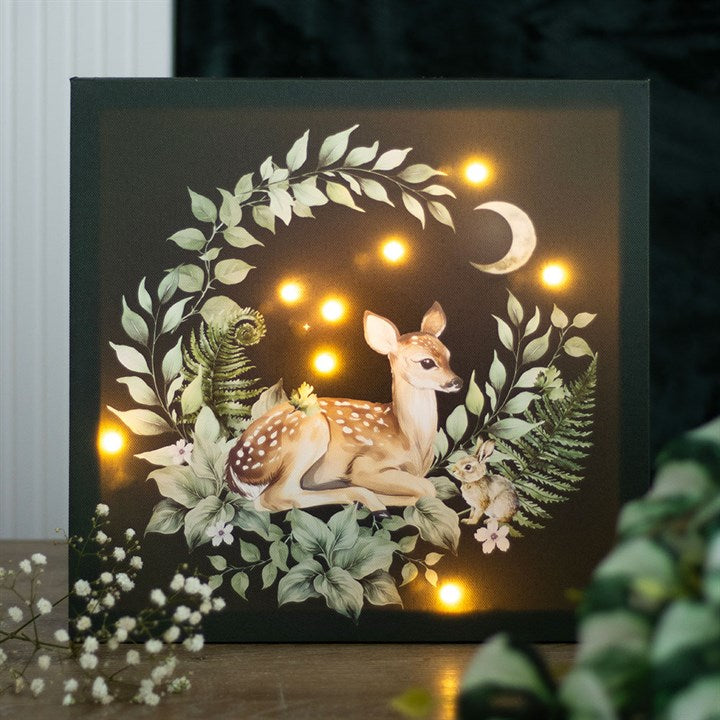 Eleanoras Fawn Light Up Canvas Plaque 