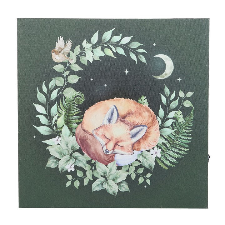 Eleanoras Sleeping Fox Light Up Canvas Plaque 