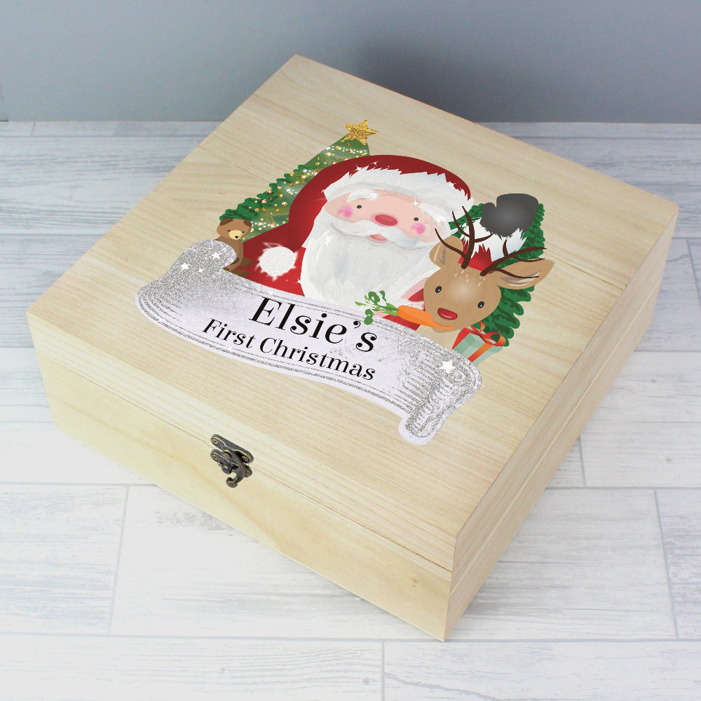 Baby's first Christmas Eve box with a Santa design