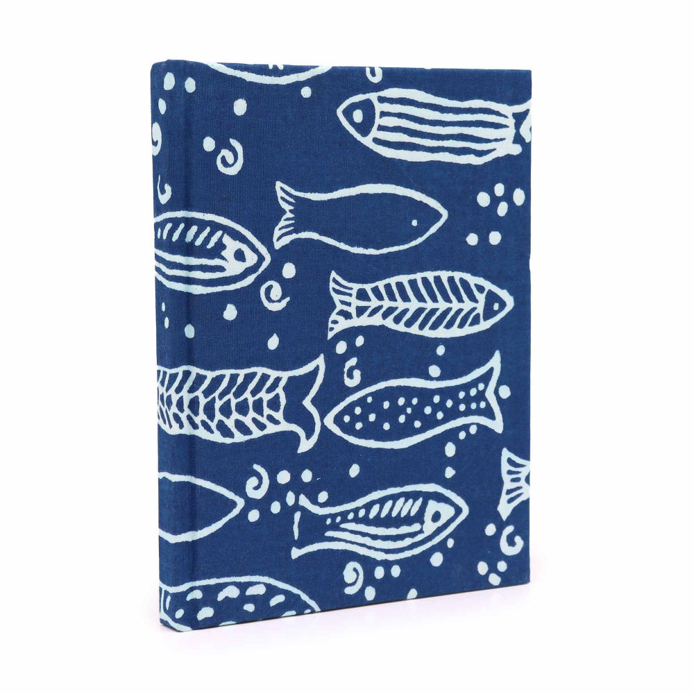 Indigo Fish Cotton Bound Notebook