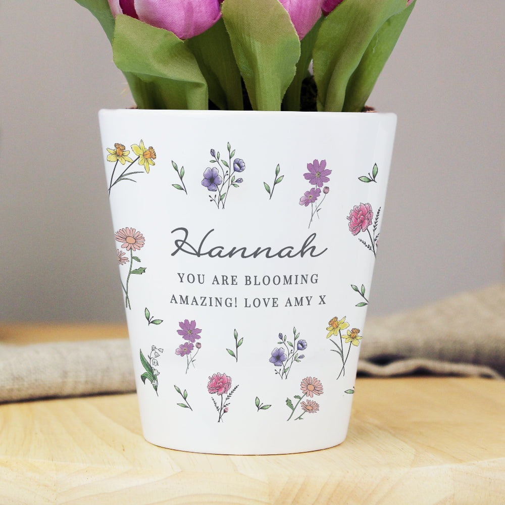 Eleanoras Personalised  Wild Flowers Plant Pot Plant Pots