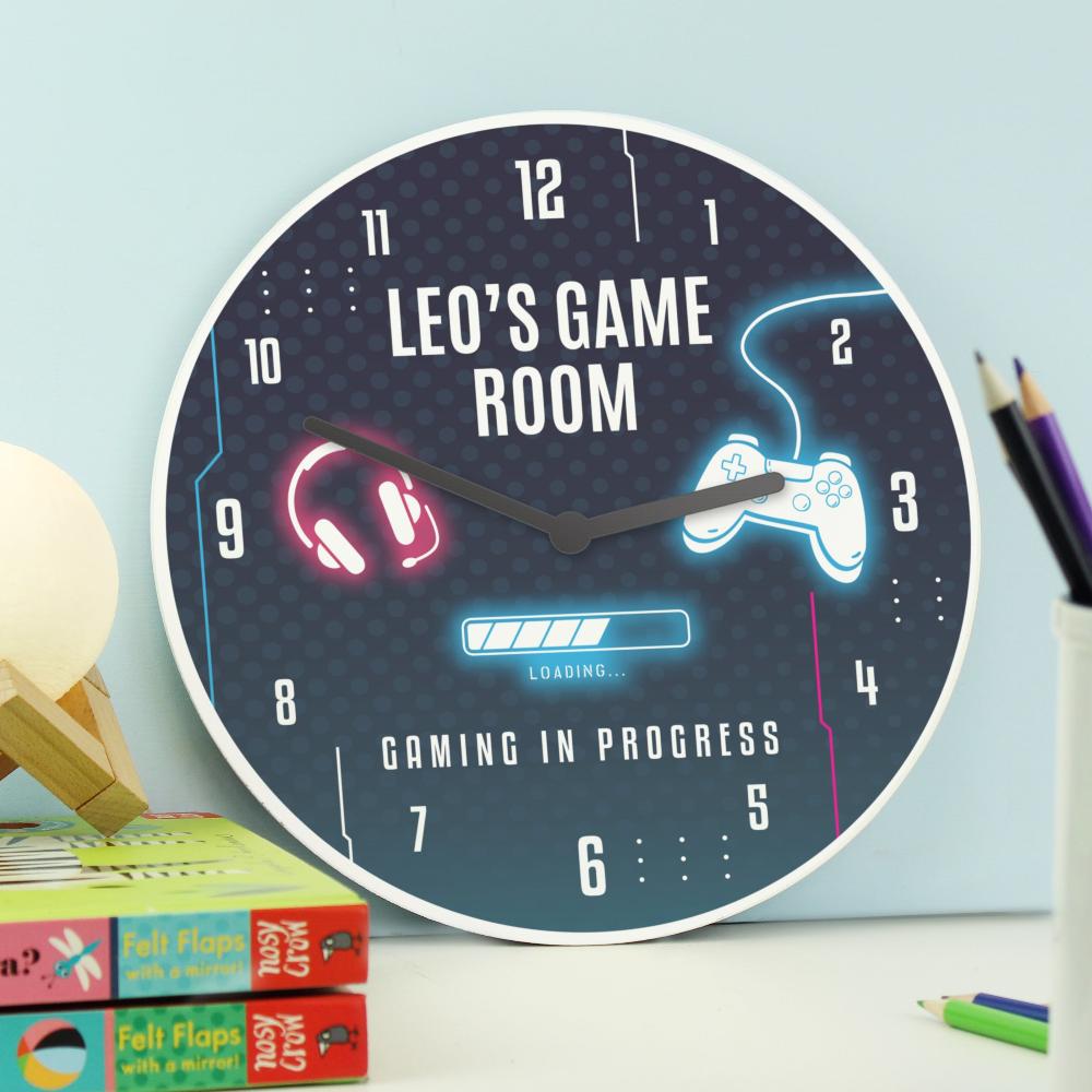 Eleanoras PERSONALISED GAMING WOODEN CLOCK Clocks