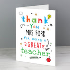 Eleanoras Personalised Thank You Teacher Card Greetings Cards