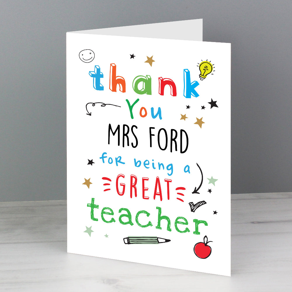 Eleanoras Personalised Thank You Teacher Card Greetings Cards