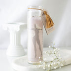 Eleanoras Athena Goddess Tube Candle with Clear Quartz Crystals 