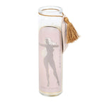 Eleanoras Athena Goddess Tube Candle with Clear Quartz Crystals 