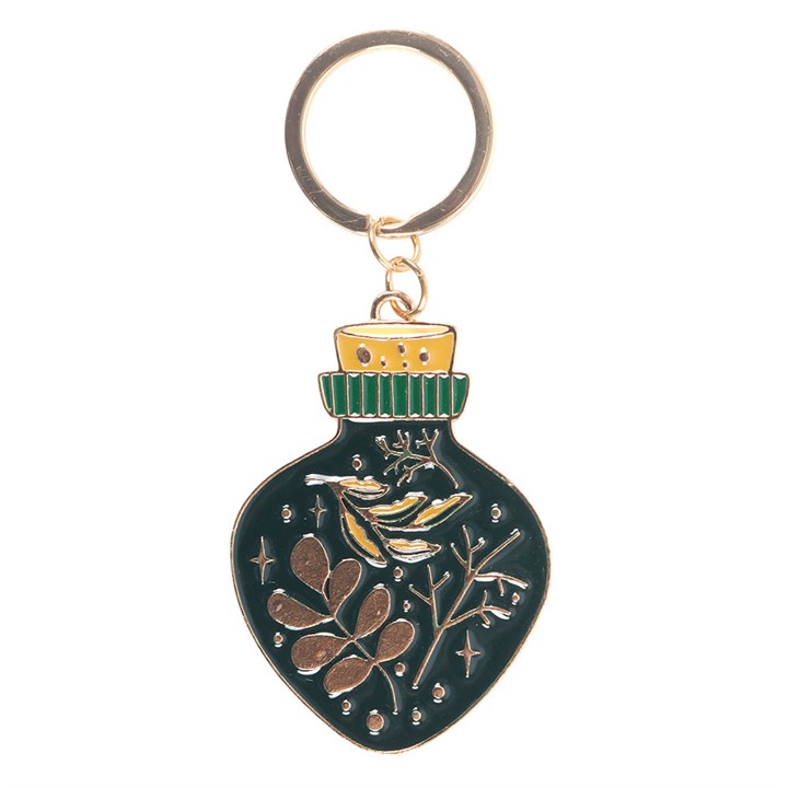 Green Witch Potion Bottle Keyring
