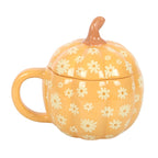 Eleanoras Groovy Floral Pumpkin Lidded Mug Mugs
