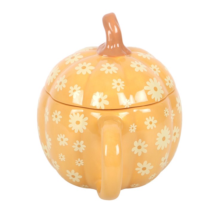 Eleanoras Groovy Floral Pumpkin Lidded Mug Mugs