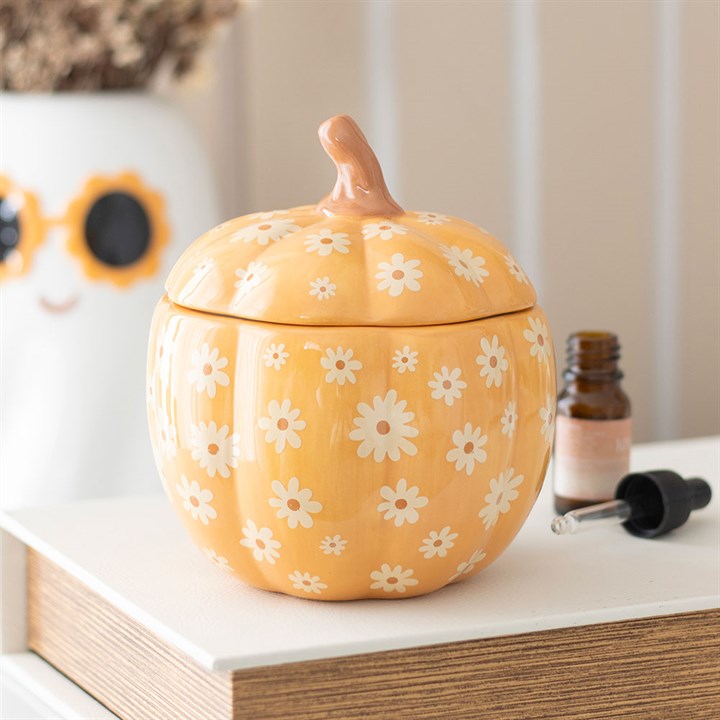 Eleanoras Groovy Floral Pumpkin Oil Burner Oil Burners