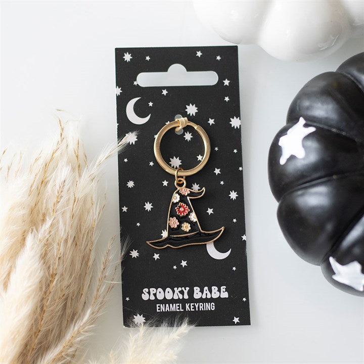 Eleanoras Spooky Babe Witch Hat Keyring Keyrings
