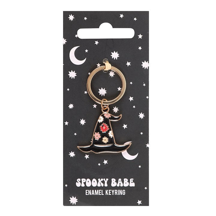 Eleanoras Spooky Babe Witch Hat Keyring Keyrings