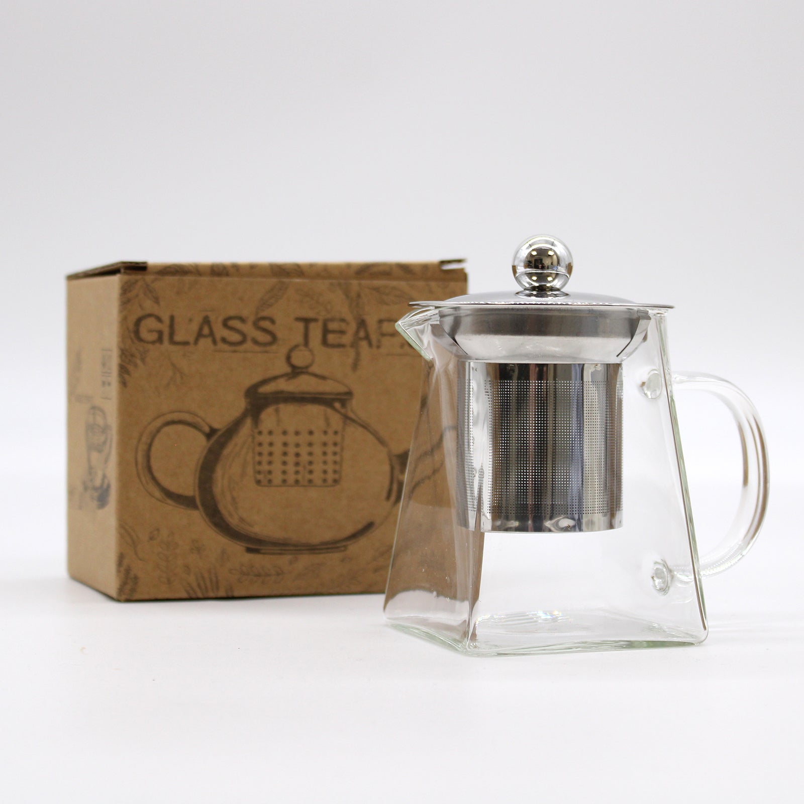 Tower Shape Glass Infuser Teapot  350ml