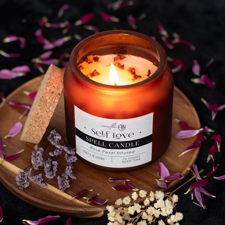 Eleanoras SELF LOVE ROSE PETAL INFUSED SPELL CANDLE SPELL CANDLES