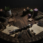 Amethyst Copper Pipe Spiral Carving Healing Wand
