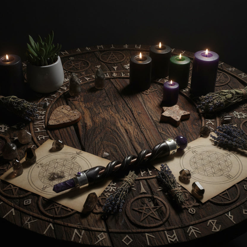 Amethyst Copper Pipe Spiral Carving Healing Wand