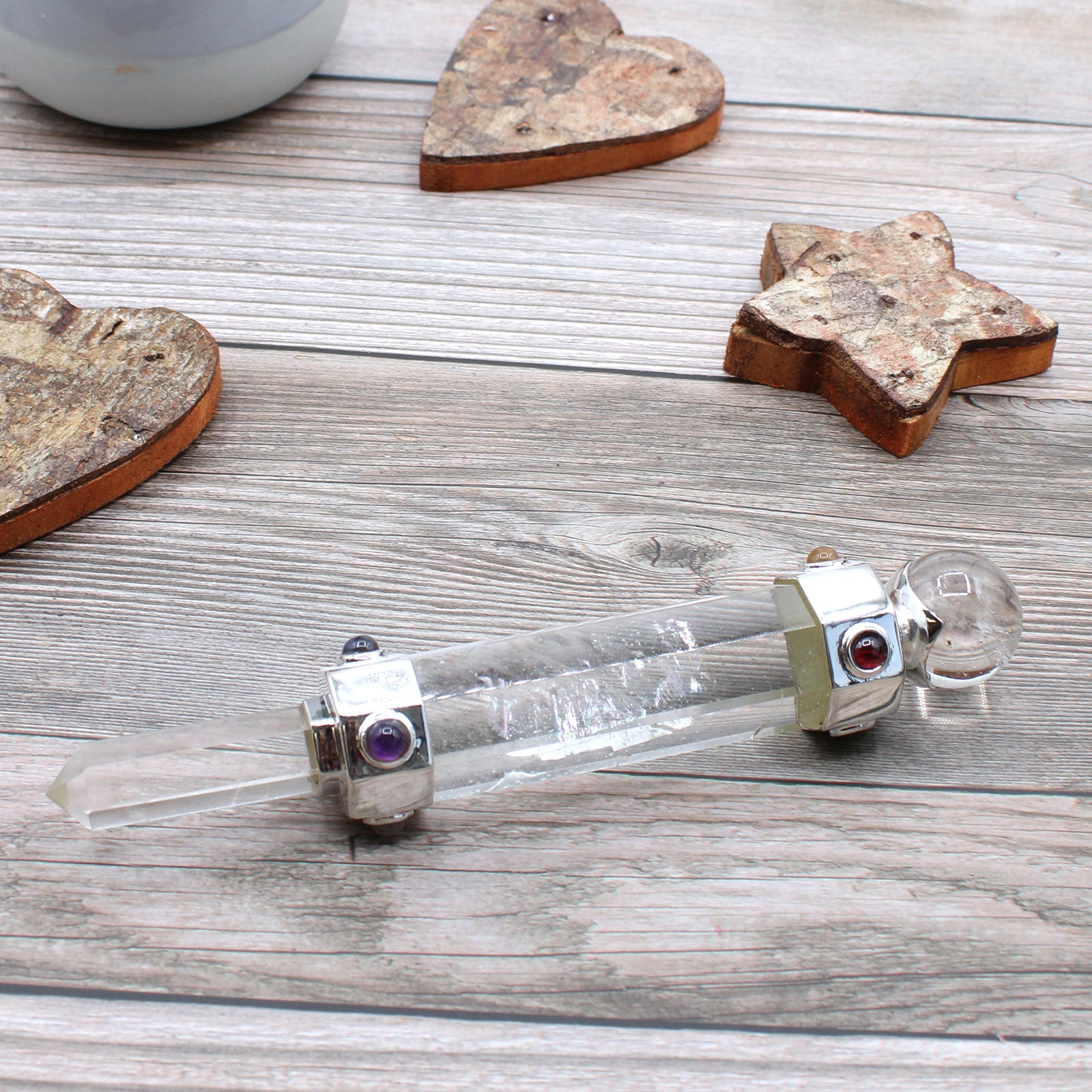 Rock Quartz Hexagonal Crystal Healing Wand