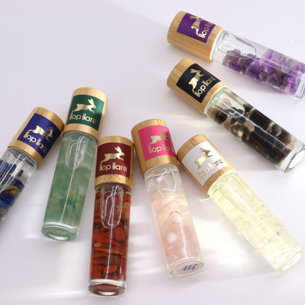 Collection of lip balm tubes with visible branding on a white background