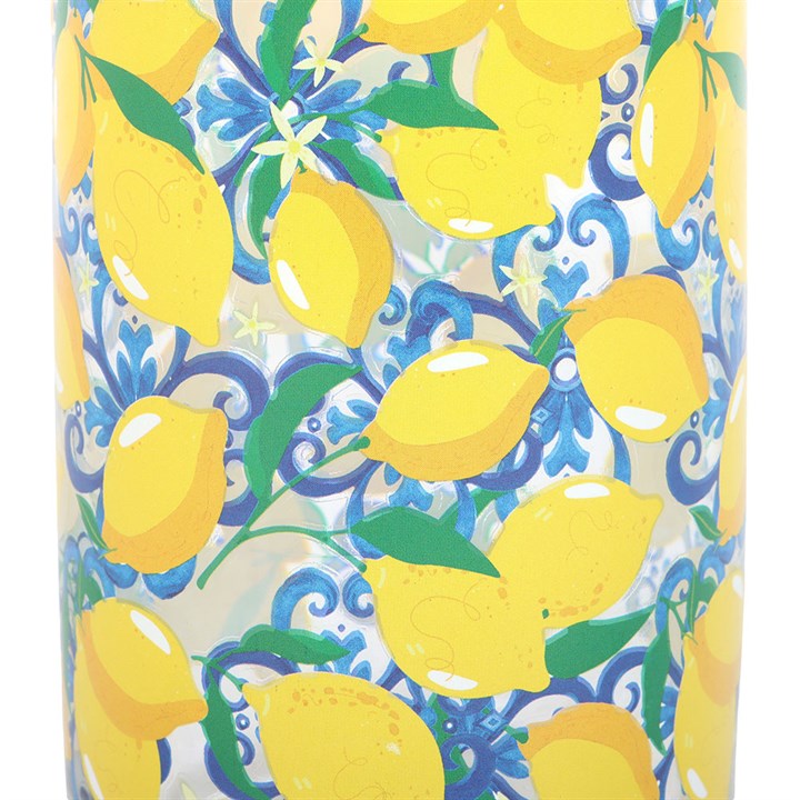 Lemon Print Can Glass