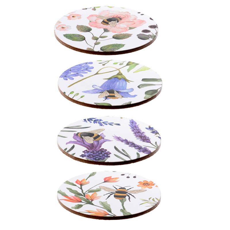 Eleanoras NECTAR MEADOWS SET OF 4 CORK COASTERS Coasters