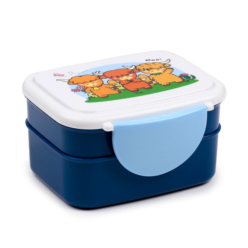 Eleanoras Adoramals Highland Coo Clip Lock Stacked Bento Lunch Box Lunch Boxes