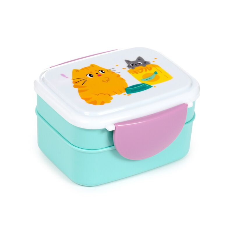 Eleanoras Beans & Co Cats Bento Lunch Box with Cutlery Lunch Boxes