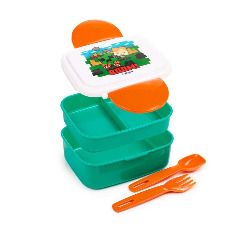 Minecraft SSS BOOM Bento Lunch Box with Cutlery