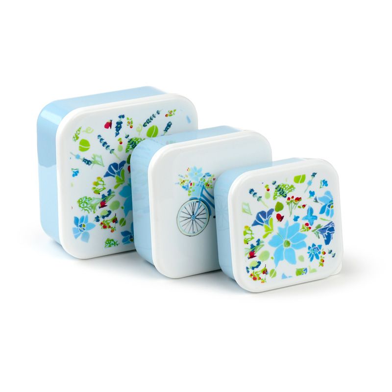 Eleanoras BLUE LAVENDER SET OF 3 LUNCH BOXES Snack Pots & Boxes