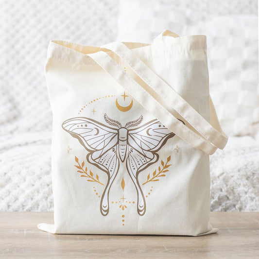 Eleanoras LIGHT LUNA MOTH POLYCOTTON TOTE BAG Bags & Purses