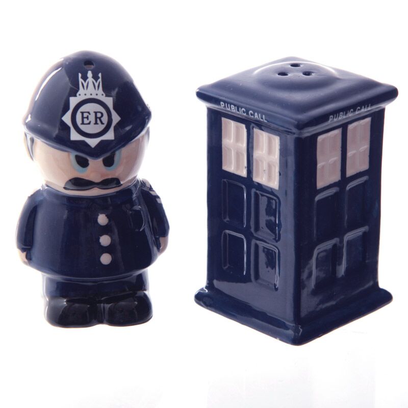 Eleanoras Policeman & Police Box Ceramic Salt & Pepper Set Condiments