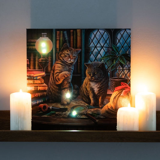 PURRLOCK HOLMES LIGHT UP CANVAS BY LISA PARKER Canvases from Eleanoras