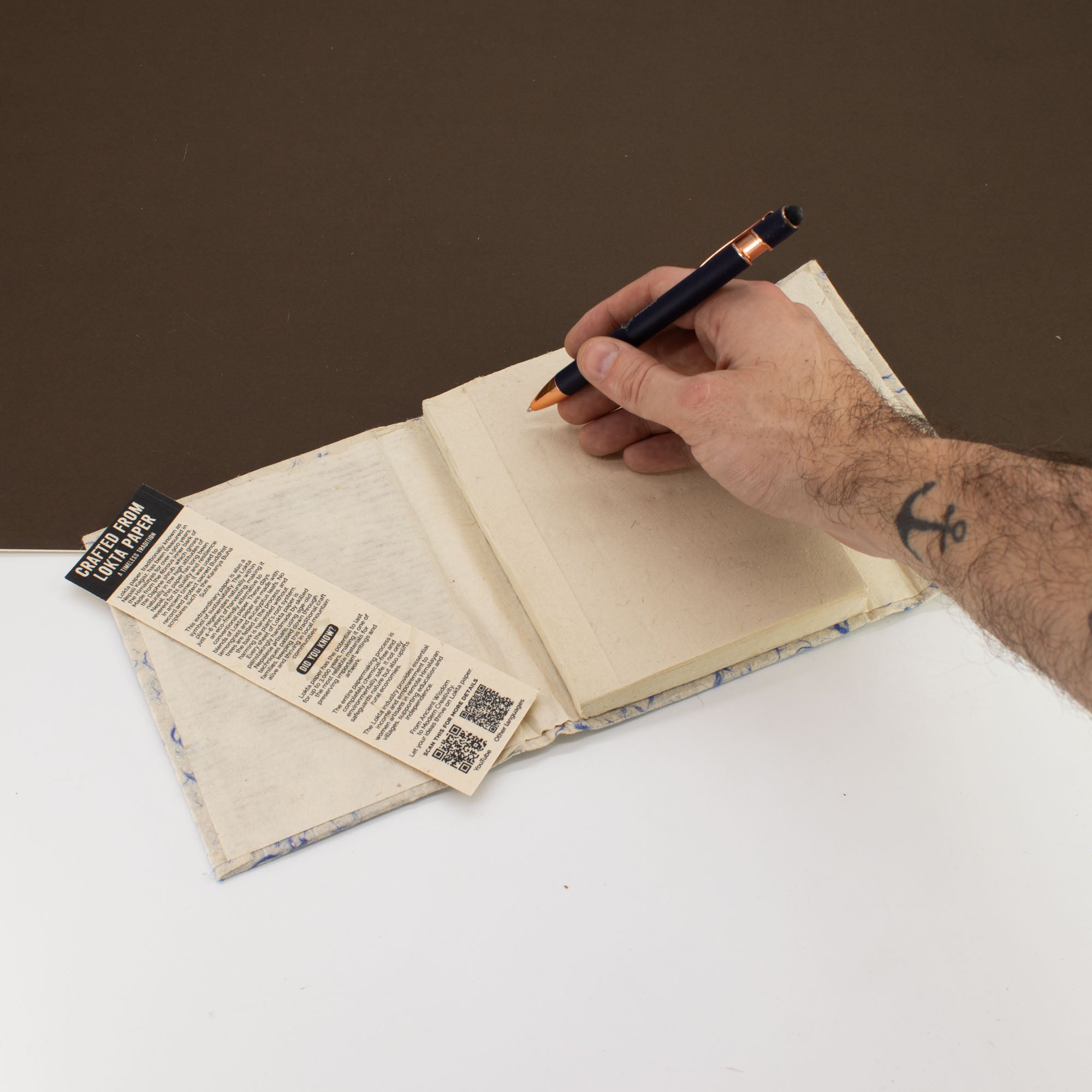 Lokta Mixed Blue Cotton Notebook Medium