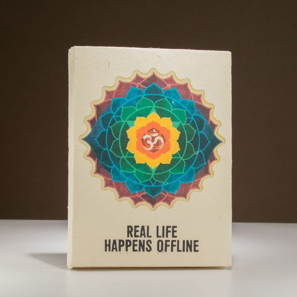 Real Life Happens Offline Lokta Paper Notebook Poetcore