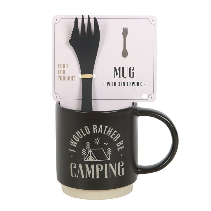 Eleanoras I Would Rather Be Camping Mug 3-in-1 Spork Mugs