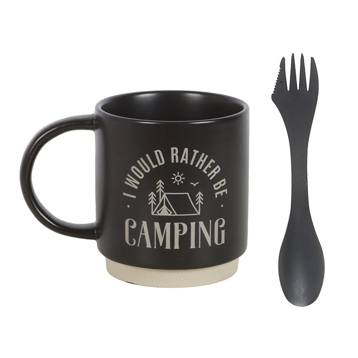 Eleanoras I Would Rather Be Camping Mug 3-in-1 Spork Mugs