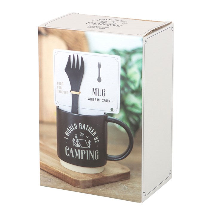 Eleanoras I Would Rather Be Camping Mug 3-in-1 Spork Mugs