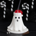 Eleanoras Ghost with Santa Hat Tealight and Incense Cone Holder 
