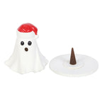 Eleanoras Ghost with Santa Hat Tealight and Incense Cone Holder 