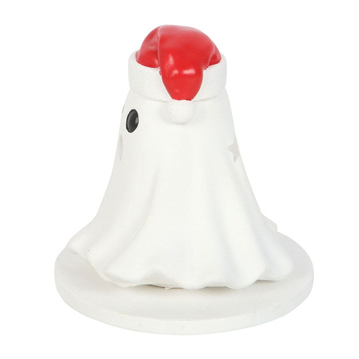 Eleanoras Ghost with Santa Hat Tealight and Incense Cone Holder 