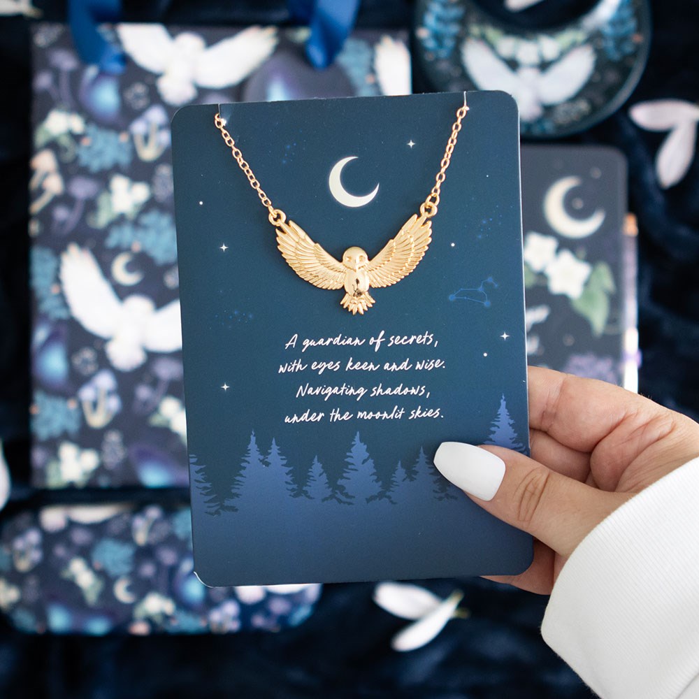 Eleanoras Night Owl Necklace Greeting Card Jewellery