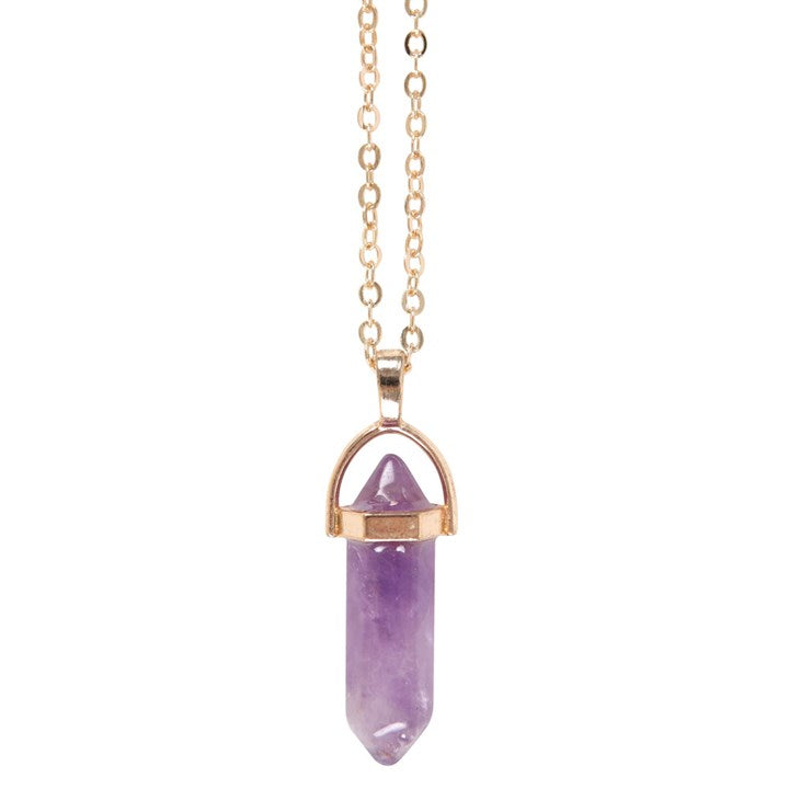 Eleanoras AMETHYST CRYSTAL NECKLACE CARD Jewellery