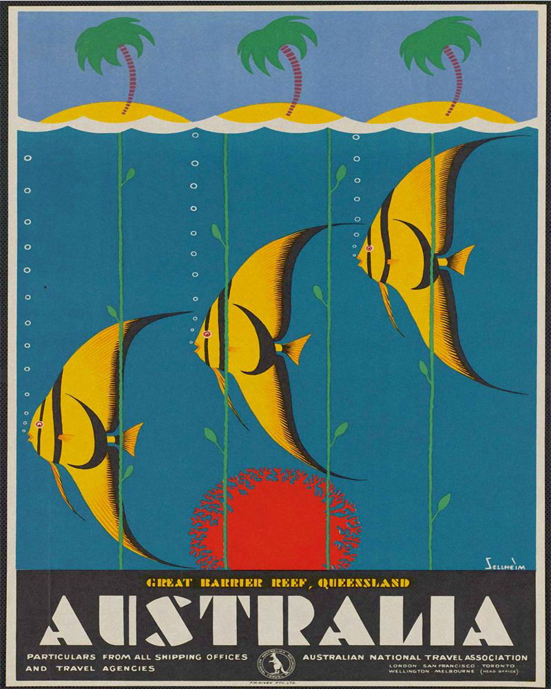 Eleanoras AUSTRALIA FISH VINTAGE METAL SIGN 